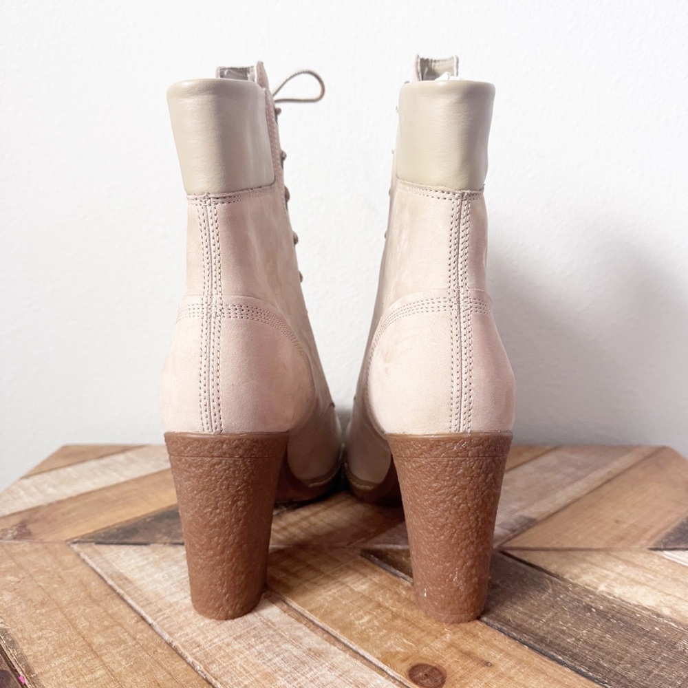 Timberland Glancy Light Taupe Nubuck Lace Up Boots - Picture 8 of 11
